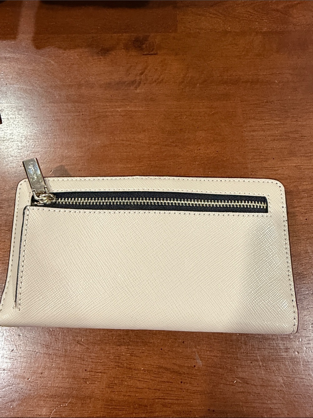 kate spade Two-Tone Black and Beige Bifold Zip Wallet - Picture 5 of 6